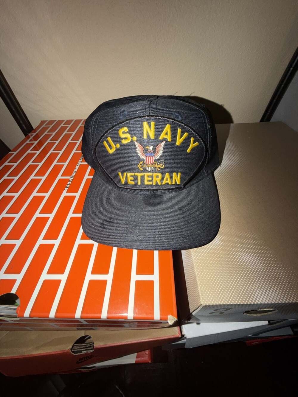 Eagle Crest U.S. Navy Veteran Snapback Hat Black Made in USA